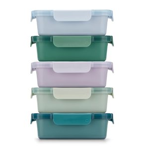 Color Lock® Ceramic Coated Glass Food Storage, Set of 5