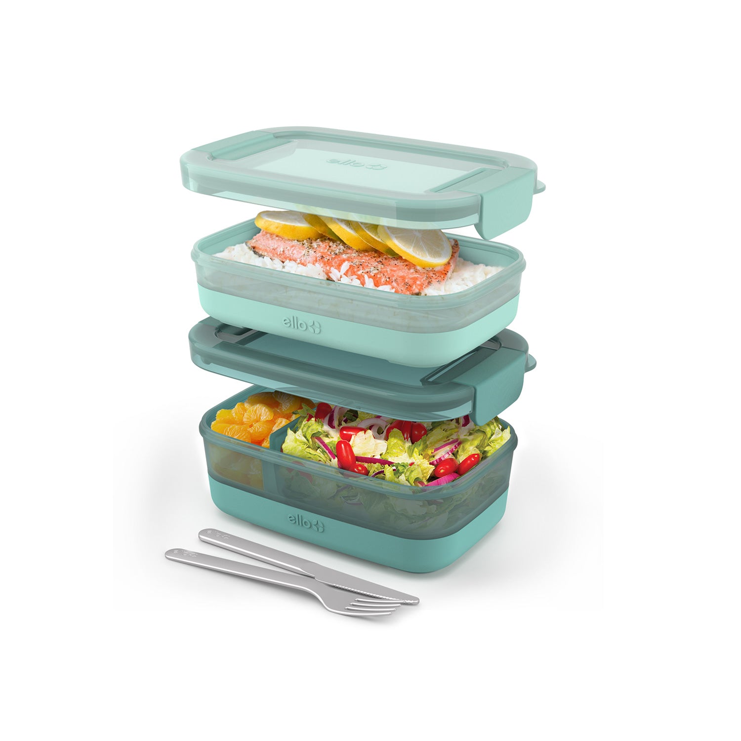 Lunch Bento Stack Plastic Food Storage Container, Set of 2 - Image 15