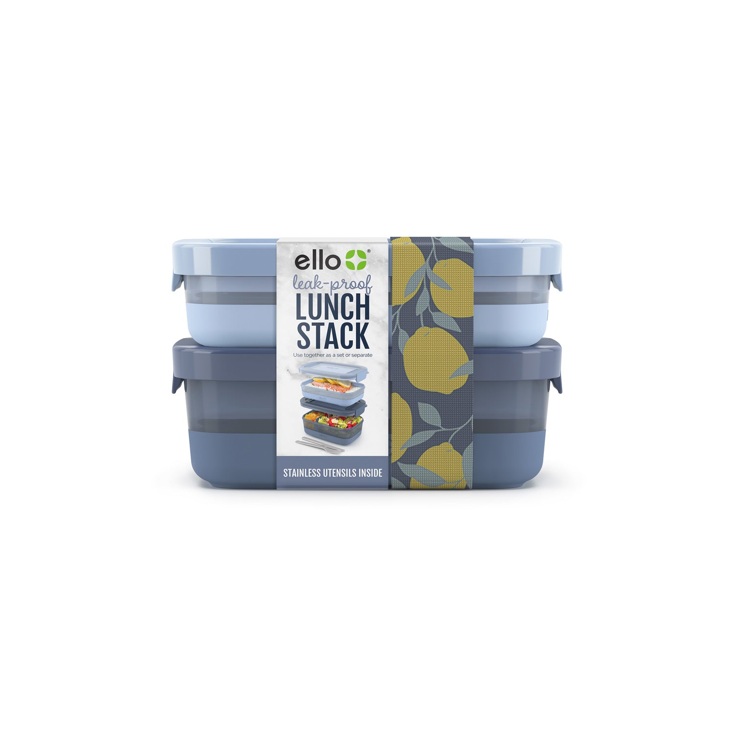 Lunch Bento Stack Plastic Food Storage Container, Set of 2 - Image 3
