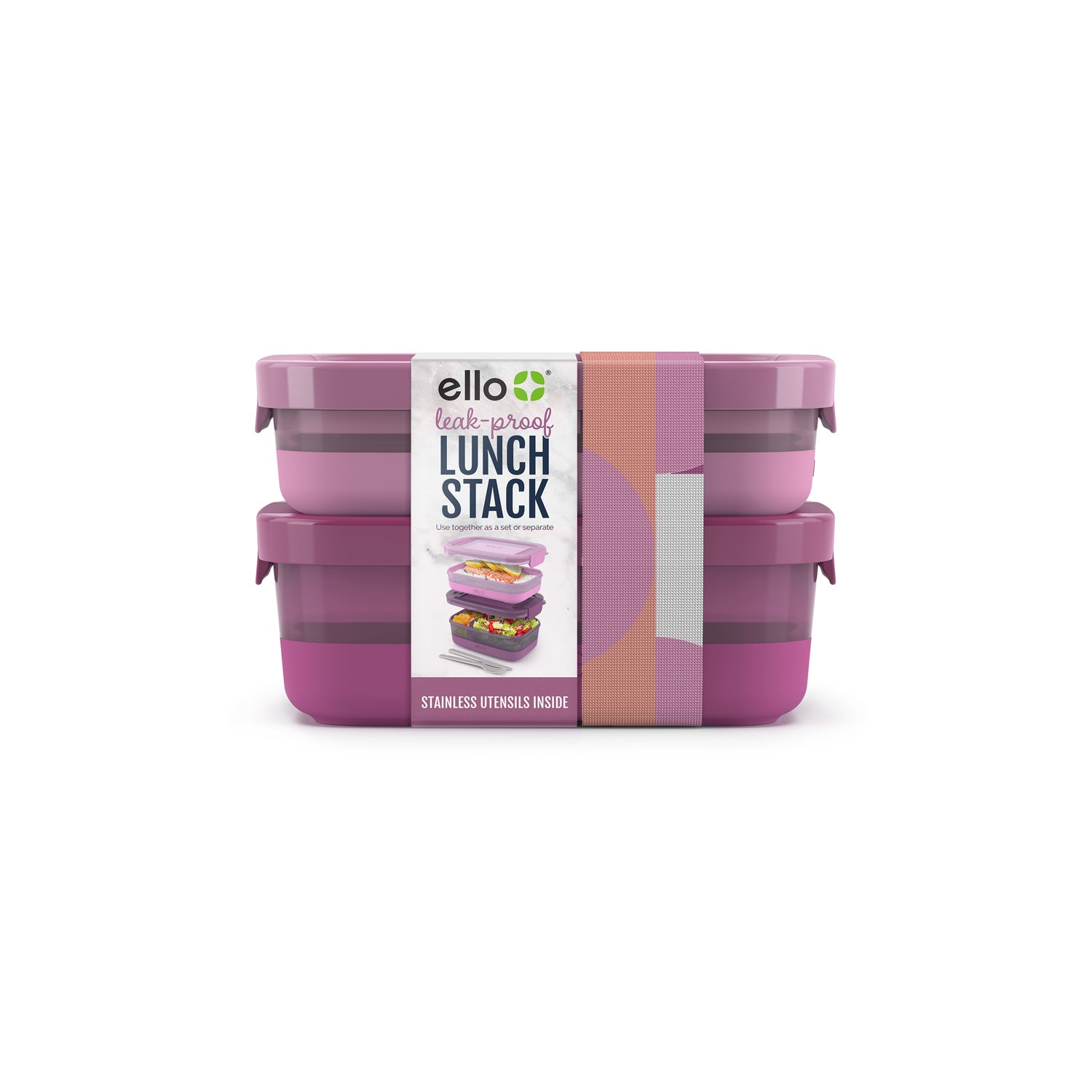 Lunch Bento Stack Plastic Food Storage Container, Set of 2 - Image 16