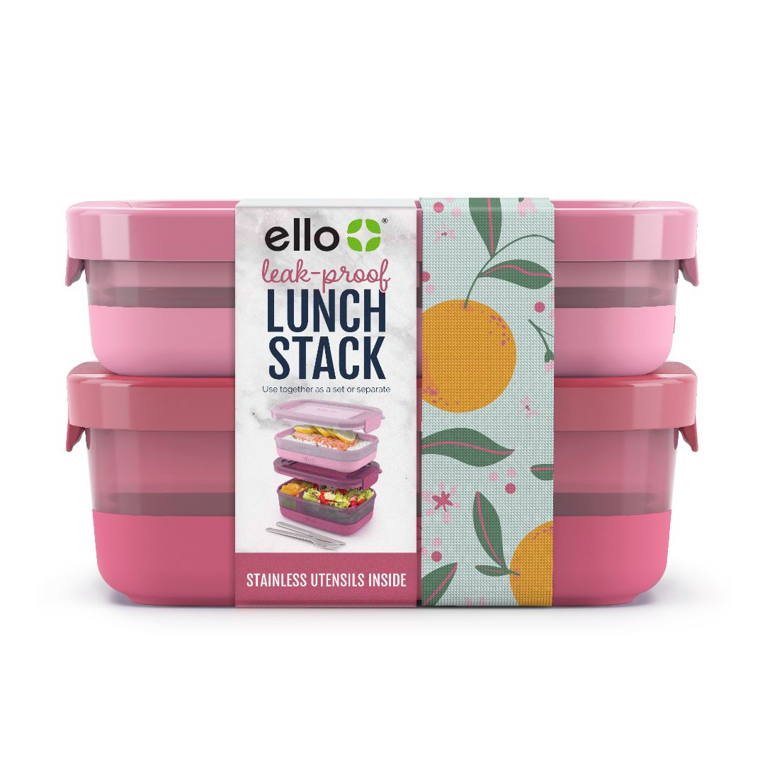 Lunch Bento Stack Plastic Food Storage Container, Set of 2 - Image 25