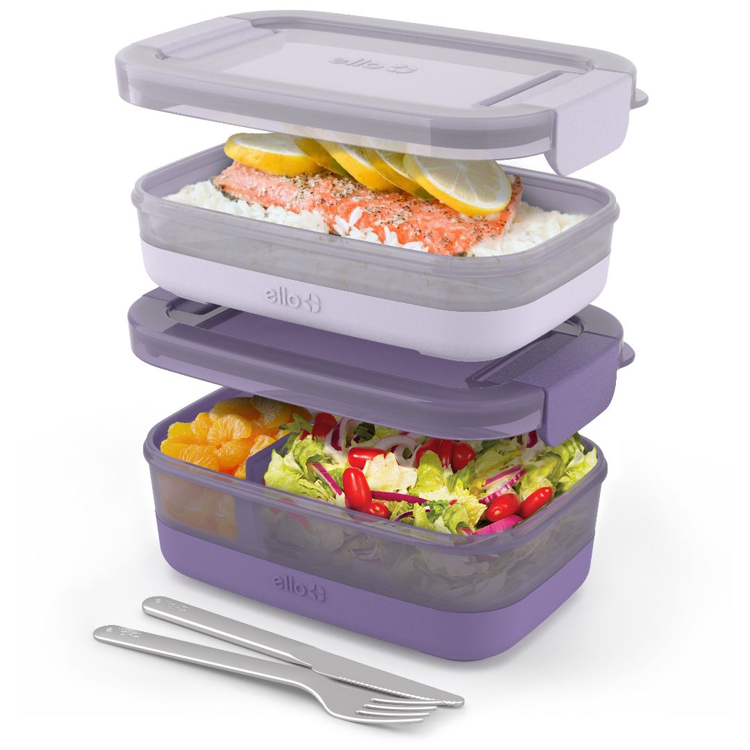 Lunch Bento Stack Plastic Food Storage Container, Set of 2 - Image 24