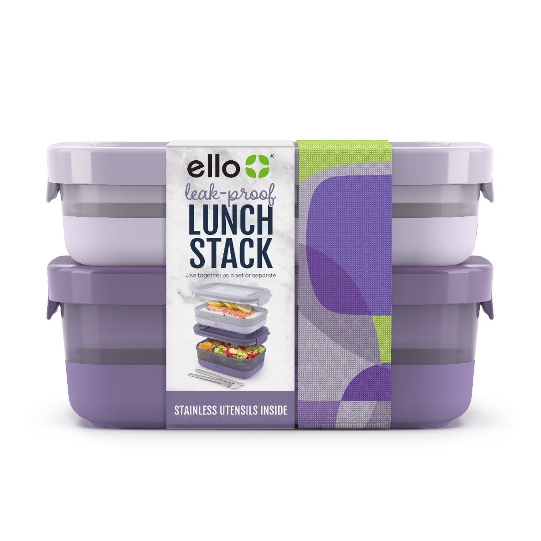 Lunch Bento Stack Plastic Food Storage Container, Set of 2 - Image 26