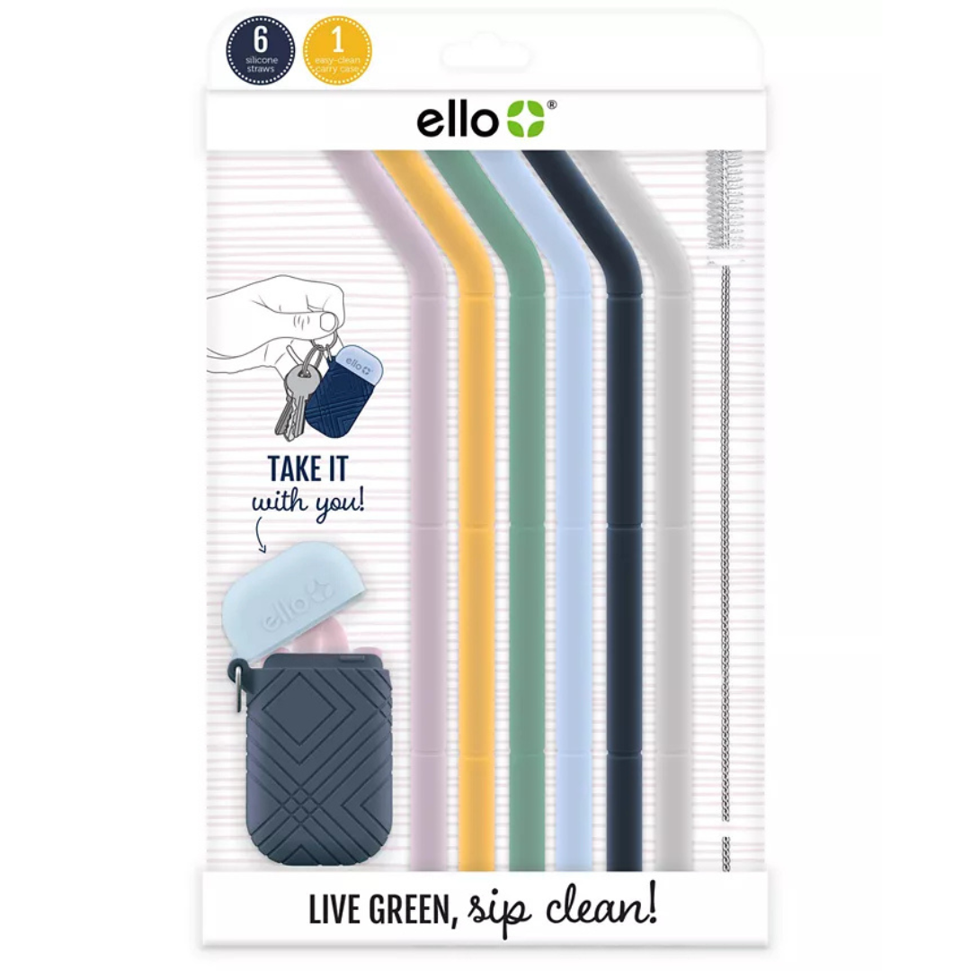 Fold and Store Silicone Straw Set with Case - Image 2
